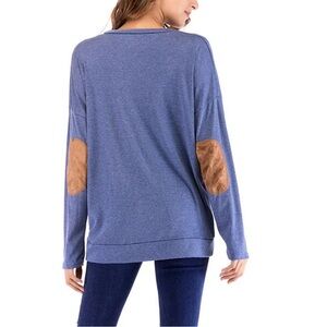 Carolina Herrera Cotton Light Purple Sweater Sweater With Suede Elbow Patches M